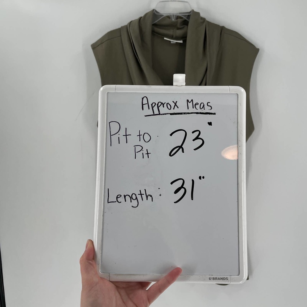 Bryn Walker Lagenlook Cowl Neck Asymmetric Top Taupe. Runs large: layered look. - Picture 6 of 6